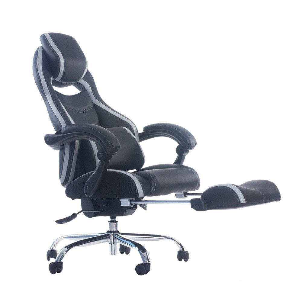 Merax Ergonomic High Back Pu Leather Office Chair Racing Style Merax Ergonomic High Back Pu Leather Office Chair Racing Style Swivel Gaming With Footrest And Support Reclining Com