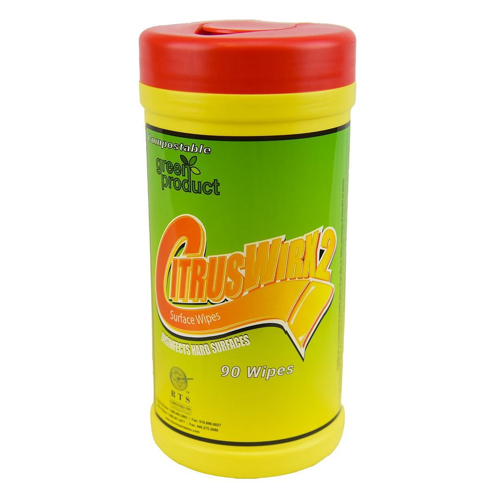 Fluwar CitrusWirx Disinfectant Wipes Canister, 90 wipes - Walmart.ca