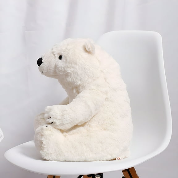 BESTSKY 13.78inch Polar Bear Stuffed Animal Plush Lifelike Super Soft Cute Polar Bear with Kawaii Polar Bear Plush Toy for Kids Children Family Xmas Birthday Gifts