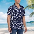 thumbnail image 3 of Fotbe Daisies Flowers Camisa Hawaiana para Hombre Unisex – Camisa Casual de Verano con Botones de Manga Corta de Algodón y Lino,Small, 3 of 7