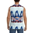thumbnail image 4 of Bingfone Cute Gnomes in USA Pattern Men's Tank Tops Workout Sleeveless Tee Shirts Running Beach Tanks for Men-3X-Large, 4 of 8