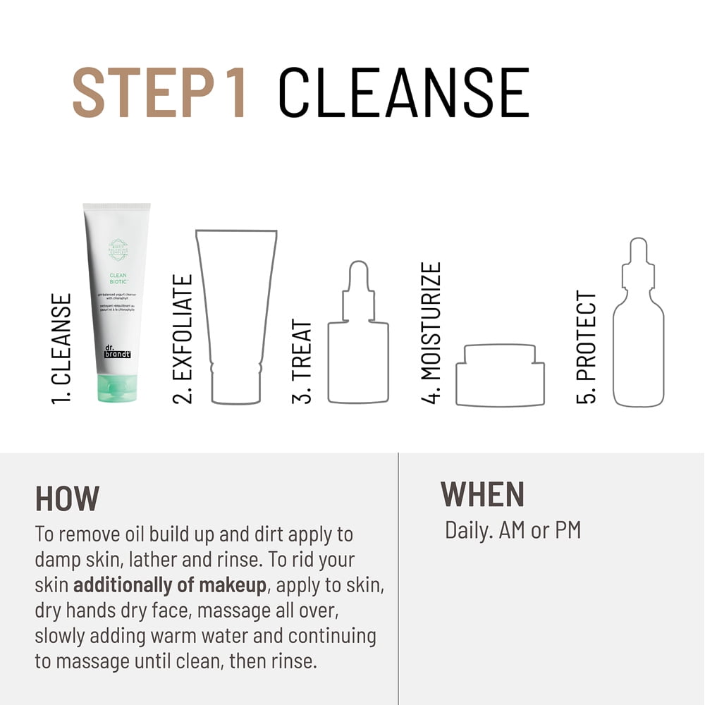 Dr. Brandt Clean Biotic - Removes Dirt, Impurities, Pollution, Makeup and Excess Oil 105ml