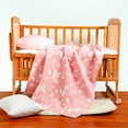 thumbnail image 3 of Ntbay 3 Layer Toddler Blanket, Muslin Cotton Jacquard Bed Blankets, Lightweight Thermal Baby Blanket, Super Soft and Warm Crib Blanket for All Seasons, Decoration Gift, 30"x40", Pink Owl, 3 of 5
