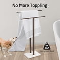 thumbnail image 2 of ThrottleT-Bronze Standing Towel Rack with Weighted Marble Base, 2-Tier Towel Rack Stand for Bathroom Floor, Bath Towel Holder Fits Bath Towel & Hand Towel,18/8 Stainless Steel, BTH217-BB, 2 of 18