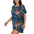 thumbnail image 2 of Kdxio Undersea Animals Print Pajamas Sets for Women Short-Sleeved Pjs with Lounge Shorts Two Piece Sleepwear S-4XL, 2 of 9