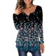 thumbnail image 5 of Qarigey Camisa de mujer Poliéster Verano Cuello en V Estampado de flores Casual Manga larga Blusa elegante Camisas de viaje de vacaciones Ropa Type15 NO15, 5 of 6