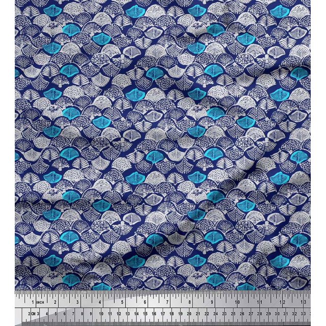 Soimoi Poly Georgette Fabric Tribal African Printed Fabric 1 Yard 42 Inch Wide