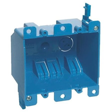 Lamson Home 2-Gang Electrical Switch and Outlet Box, Blue, PVS, 25 cu.in