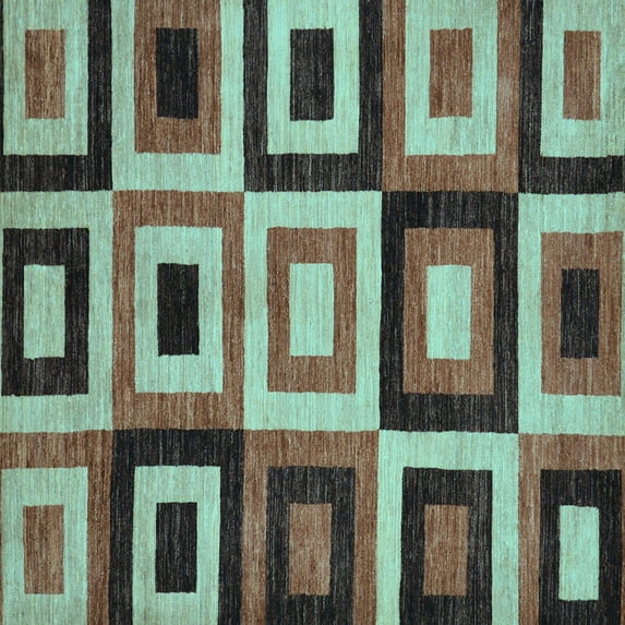 Ahgly Company Indoor Square Abstract Light Blue Modern Area Rugs, 8' Square