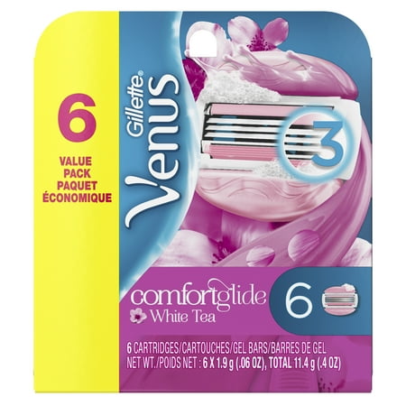 Gillette Venus ComfortGlide Razor Blades Refill, White Tea, 6 ct