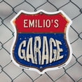 thumbnail image 4 of Emilio's Garage 6 inch X 6 inch Shield Shaped Commercial Grade Plastic Sign Weather Resistant, UV Protected To last, Gift for Dads and Uncles Classic Americana Crafted in the USA, 4 of 6