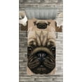 thumbnail image 3 of Ambesonne Pug Quilted Bedspread Set 2 Pcs, Pet Animal Art Design Dog, Twin Size, Tan Pale Brown, 3 of 3