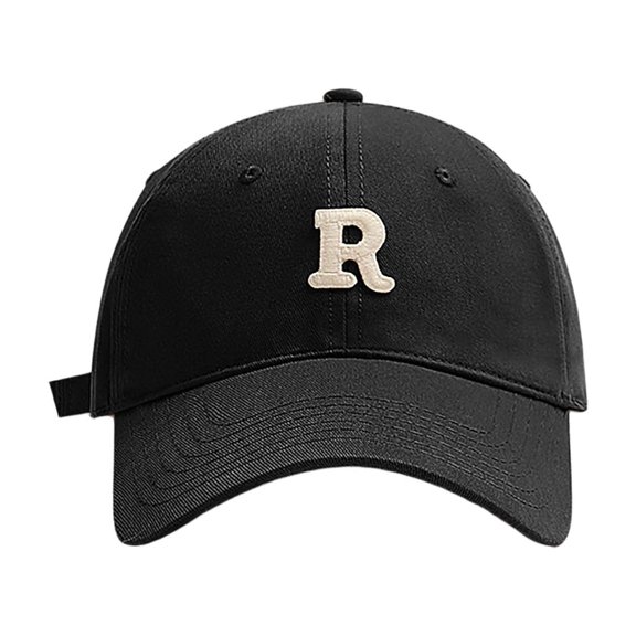 Bpyeka Men's Vintage Letter R Embroidered Soft Top Baseball Cap, Curved Brim Adjustable Casual Daily Commute Dad Hat Free Size