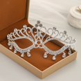 thumbnail image 4 of Tocado Máscara de bola Accesorios para fiestas de bodas Borla de cristal Máscara de diamantes de imitación Velo Joyas, 4 of 6