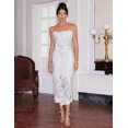 thumbnail image 2 of Vestido Bella Barnett con vendaje midi vintage de encaje blanco para mujer, 2 of 5