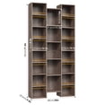 thumbnail image 2 of Homfa 2 Pieces Bookshelves, 71’’ Tall Three Row Bookshelf with Adjustable Shelves, 21-Cubes CD Display Storage Organizer Shelf for Living Room Home Office, Oak, 2 of 7