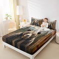 thumbnail image 4 of Homewish Woodland Animal Bear Bed Sheets,Olad Barn Door King Sheets,Rustic Farmhouse Cabin Sheet Set For Boys Kids,Luxury Bedroom Decor,4pcs, 4 of 7
