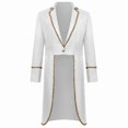 thumbnail image 2 of Victorian Frock Coat, Ringmaster Circus, Outfit Tailcoat, Long Tailcoat Magician, Long Tailcoat Magician Costume Gold Trim Victorian Frock Coat Ringmaster Circus Outfit for Movie Night, White M, 2 of 6