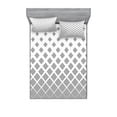 thumbnail image 2 of Ambesonne Geometric Fitted Sheet & Pillow Sham Set, Black White Squares, Twin, Black and White, 2 of 3