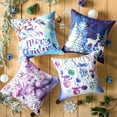 thumbnail image 2 of Christmas Tree and Elk Printed Decorative Pillow Covers, Holiday Series Throw Pillow, Purple, 18" x 18", Set of 4, 2 of 2