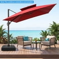 thumbnail image 2 of Costway Cantilever Umbrella Base with Wheels, Retractable Pull Rod, 360° Rotation for Pool, 2 of 9
