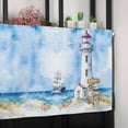 thumbnail image 6 of Nautical Blue Valances for Windows Farmhouse Kitchen Curtains Valances Rod Pocket Valance Curtains for Kitchen Windows Lighthouse Ocean Sailboat Summer Painting Window Valances for Bathroom 42"x12", 6 of 6