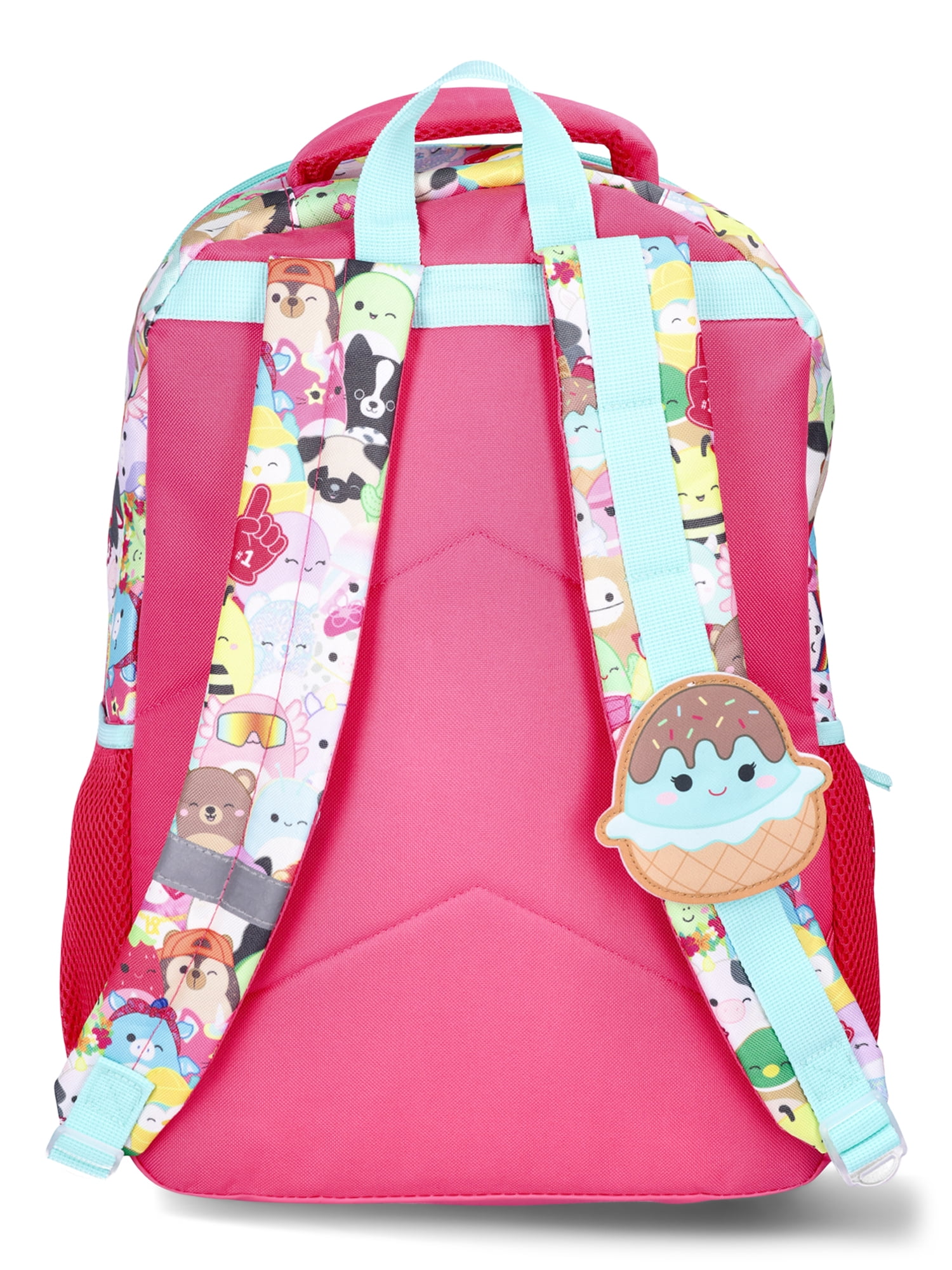 Squishmallows Blocks Girls 17" Laptop Backpack, Pink Multi-Color