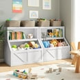 thumbnail image 2 of DSstyles Kids Bookshelf and Toy Storage, Wooden Toddler Bookcase Cabinet with Storage Organizer, Children's Large Cubbies for Playroom Bedroom Nursery Classroom School Kindergarten Daycare, 2 of 7