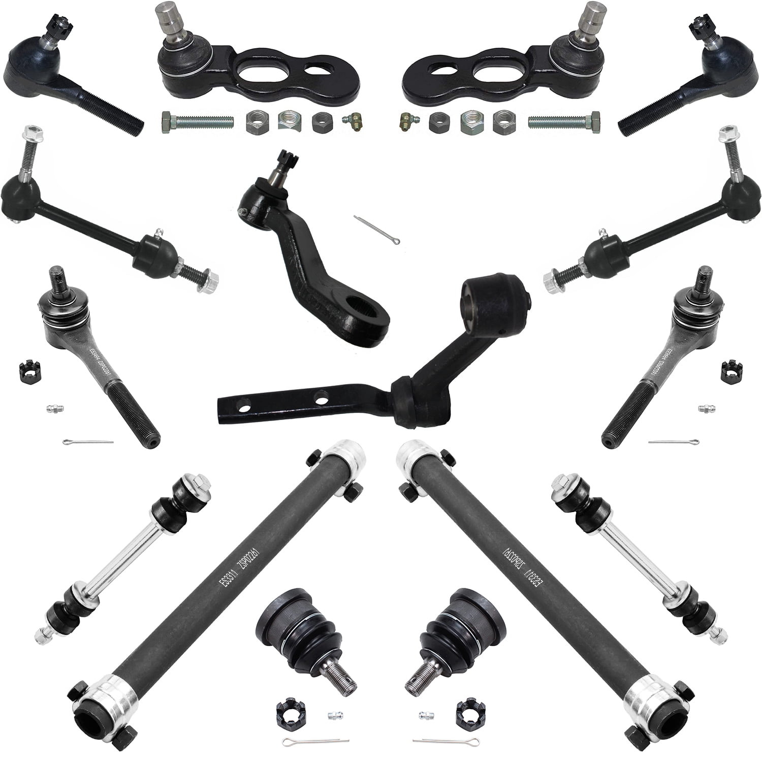 PartsW 10 Pc New Suspension Kit for Ford Crown Victoria/Lincoln Town Car/Mercury Grand Marquis/Upper & Lower Ball Joints Sway Bar End Link Outer and Inner Tie Rod End