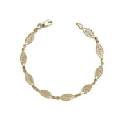 Floreo 10k Yellow Gold Filigree Oval Link Bracelet