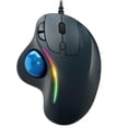 thumbnail image 1 of Ratón Trackball PORLEI RGB con cable ergonómico de 5 DPI ajustables, 1 of 7
