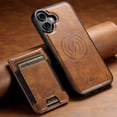 thumbnail image 6 of ELEHOLD Case for iPhone 16 Plus,2 in 1 Detachable Magnetic Leather Wallet Case with Card Holder Kickstand,Brown, 6 of 7