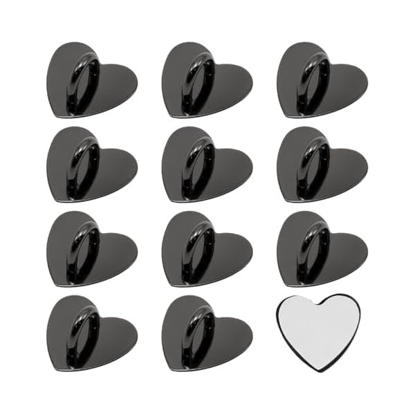wonima44 12 Pcs Black Phone Charm Hook, Cell Phone Finger Ring, Adhesive Metal Phone Finger Grip Loop Stand (Gun Black)