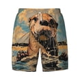 thumbnail image 4 of Lsque Mens Swim Trunks Playful Otter Tropical Beach Pattern - Bathing Suit Compression Liner - Beach Swim Shorts Swimwear - (S-3XL) - Stretch Quick Dry -Small, 4 of 9