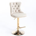 thumbnail image 3 of Cupreous Nailheads and Foam Filler / Velvet Barstools for Kitchen Use Set of 2, 3 of 7