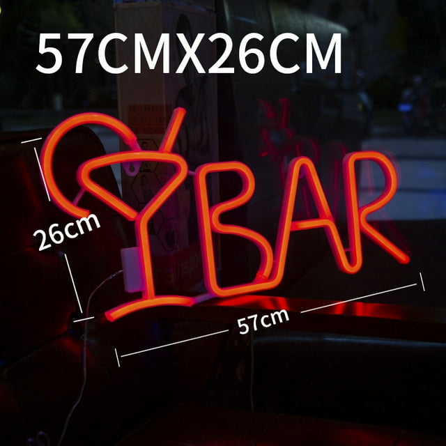1 barra LED de neón, letra de neón, arte de pared, letrero de luz de neón, bonita lámpara de neón para Bar, Club, fiesta, decoración de fiesta de regalo, rojo TUNC Sencillez