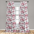 thumbnail image 2 of Floral Window Curtains, Watercolor Style Illustrated Flower Sketch Pattern Soft Colors Romantic Hues, Lightweight Decor 2-Panel Set with Rod Pocket, Pair of - 28"x84", Dimgray Dried Rose, by Ambesonne, 2 of 3