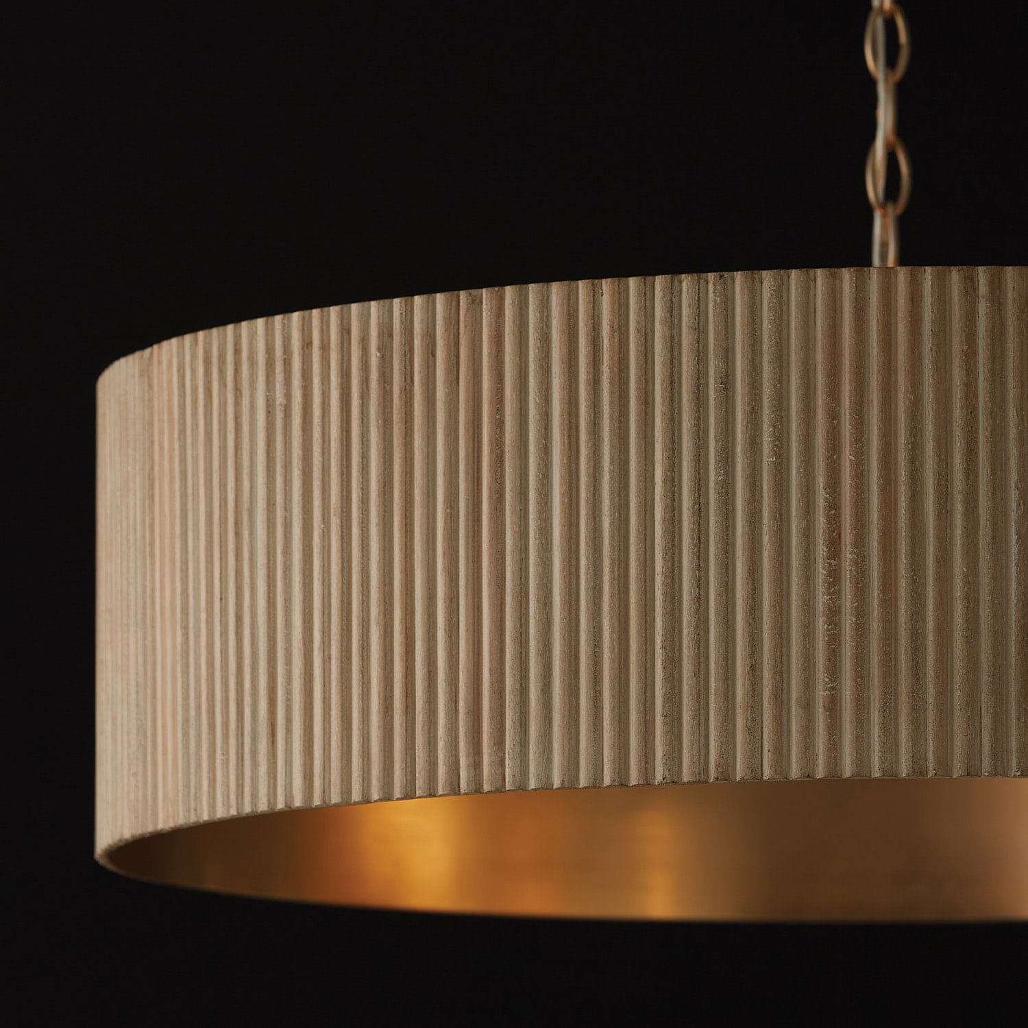 Capital Lighting 450741WS Donovan 4 Light 31" Wide Wood Pendant - White Wash / Matte Brass