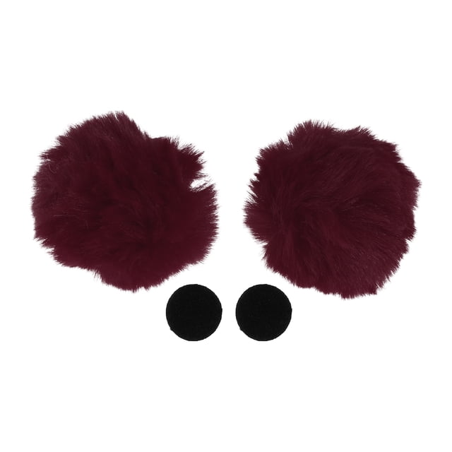 Accesorios de Casco de Motocicleta Decoración Orejas de Oso Redondas para Cascos de Motocicleta Bicicleta Esquí Rojo Vino Pegatina 1 Juego