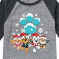 thumbnail image 3 of Paw Patrol - Pup Group Snowy Pawprint - Toddler And Youth Raglan Graphic T-Shirt, 3 of 5