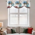 thumbnail image 3 of Tie Up Valances for Windows, Spring Botanical Adjustable Valance Curtains Window Treatment for Living Room/Bedroom, Blue Floral Vase Watercolor Rod Pocket Kitchen Curtains & Drapes 42x18 Inch, 3 of 9