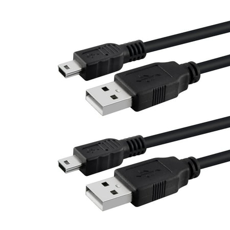 Insten 2-pack 10' 10FT Wireless Controller USB Charging Cord Cable For Sony Playstation 3 PS3 - Bundle
