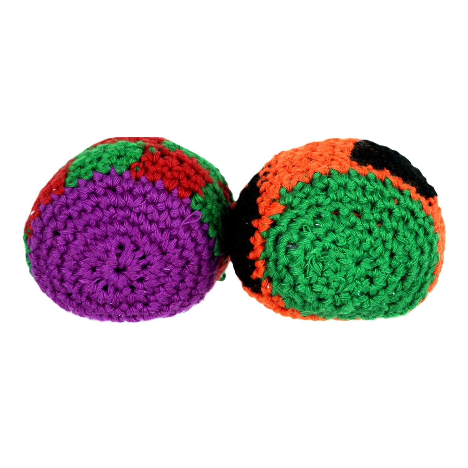 Crochet Footbag 2-Pack – 2.25 x 2 in, 40g Kick Sack Balls for Adults & Kids, Juggling & Stress Relief Toy