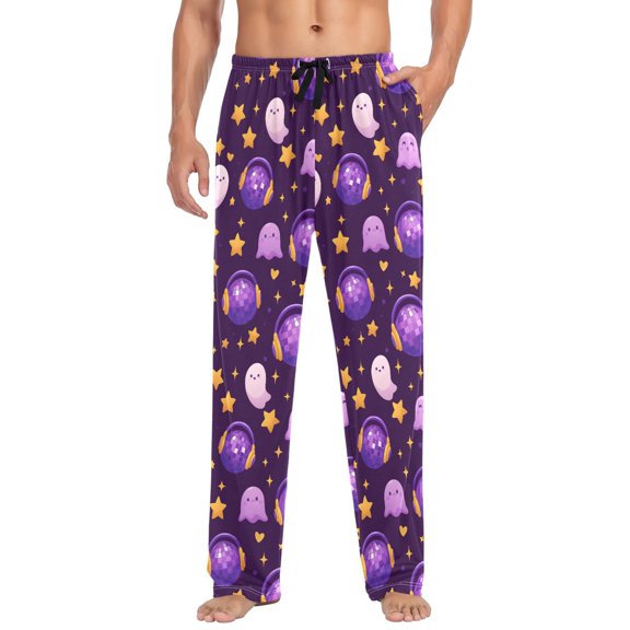 FORMRS Mens Pajama Pants with Pockets Cotton Sleepwear Lounge Bottoms Sizes S-2XL, Cartoon Ghost Pattern