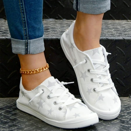 

eczipvz Walking Shoes Women Slip On Breathe Mesh Walking Shoes Women Fashion Sneakers Comfort Wedge Platform Loafers Grey