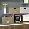 thumbnail image 3 of 2 Pack File Organizer Box Office Document Storage with Lid, School Collapsible Linen Hanging Filing Organization, Home Portable Storage with Handle, Letter Size Legal Folder, 3 of 4