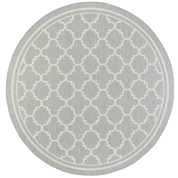 Tayse Eco Area Rug ECO1304 Transitional Gray Simple Loops 5' 3" x 5' 3" Round