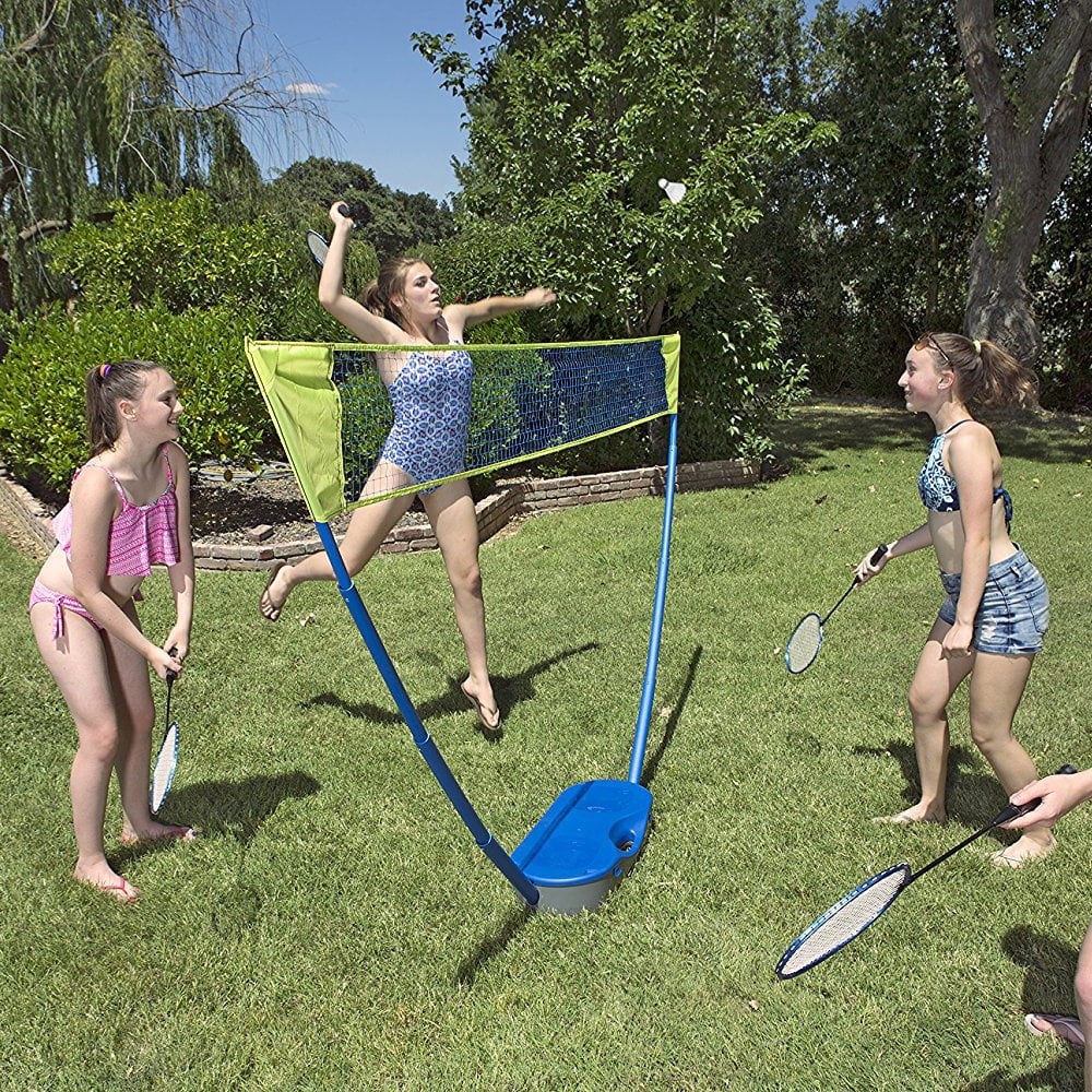 Poolmaster Badminton Pop Up Backyard Fun Game Complete Set for Kids 8 and Older