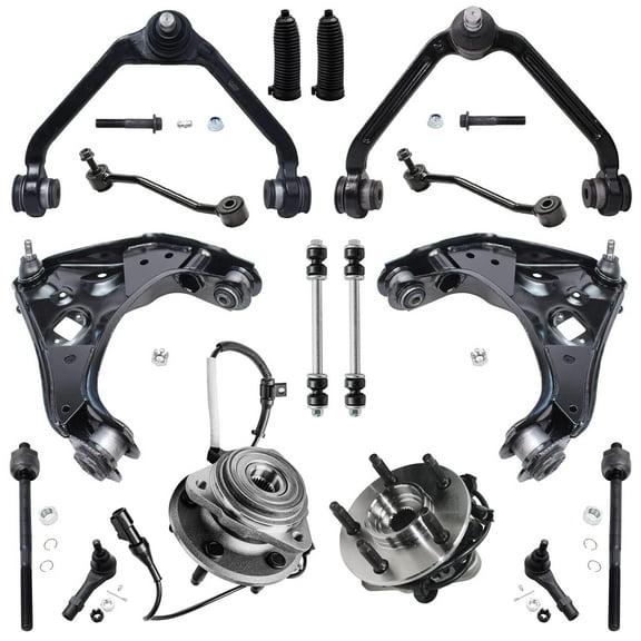 Detroit Axle - AWD 16pc Front Upper Lower Control Arms w/Ball Joints Inner Outer Tie Rods Front Rear Sway Bar Links & Wheel Hub Bearings Replacement for Ford Explorer Mercury Mountianeer