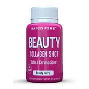 Rapid Fire Beauty Collagen Shot, Biotin & Ceramosides, 6 g Collagen, Beauty Berry flavor, 1.7 oz.